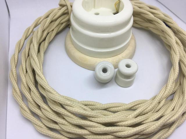 Ретро кабель и изолятор керамический