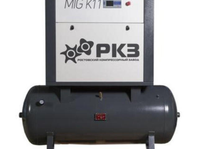 Винтовой компрессор MIG К11 с прямым приводом на ресивере, 11 кВт. 1,8м3/мин, 8 бар.