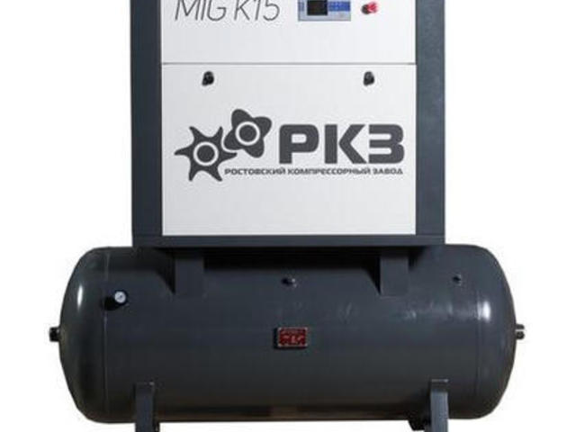Винтовой компрессор MIG К15 с прямым приводом на ресивере, 15 кВт. 2,5м3/мин, 8 бар.