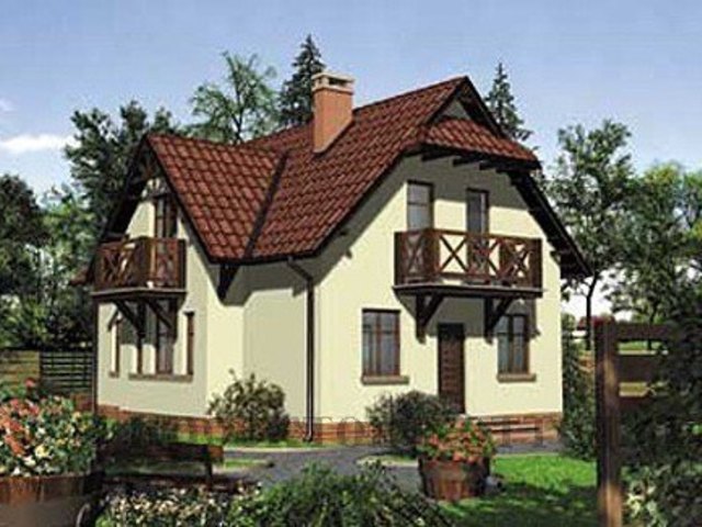 Двухэтажный кирпичный дом в скандинавском стиле на 135 кв. м.