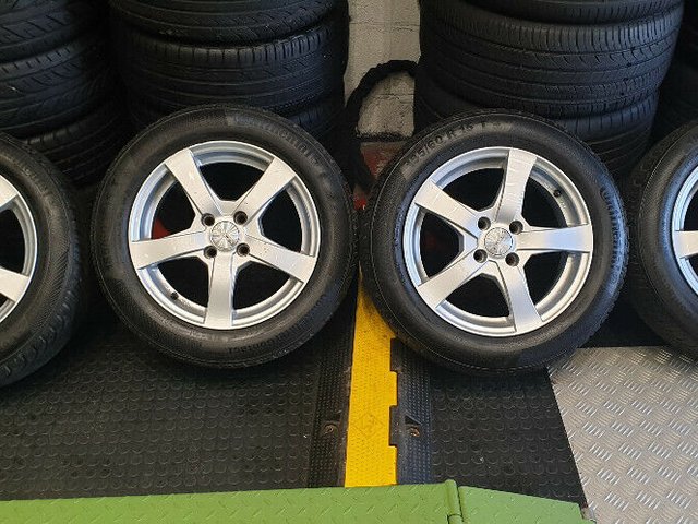DEZENT RE SILVER 15 alloy wheels + 4 x tyres 185 60 15 Renault,Vauxhal,Toyota,Honda