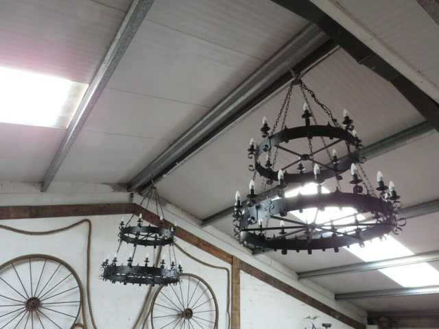 Large Gothic Style Chandeliers (52" Wide)