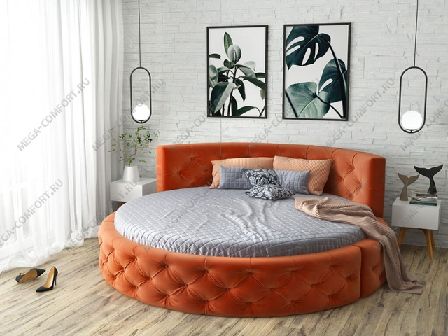 Круглая двуспальная кровать «Аркада»